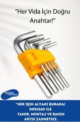 9 Parça CR-V Allen Anahtar (Alyan) Seti – Profesyonel Kalite