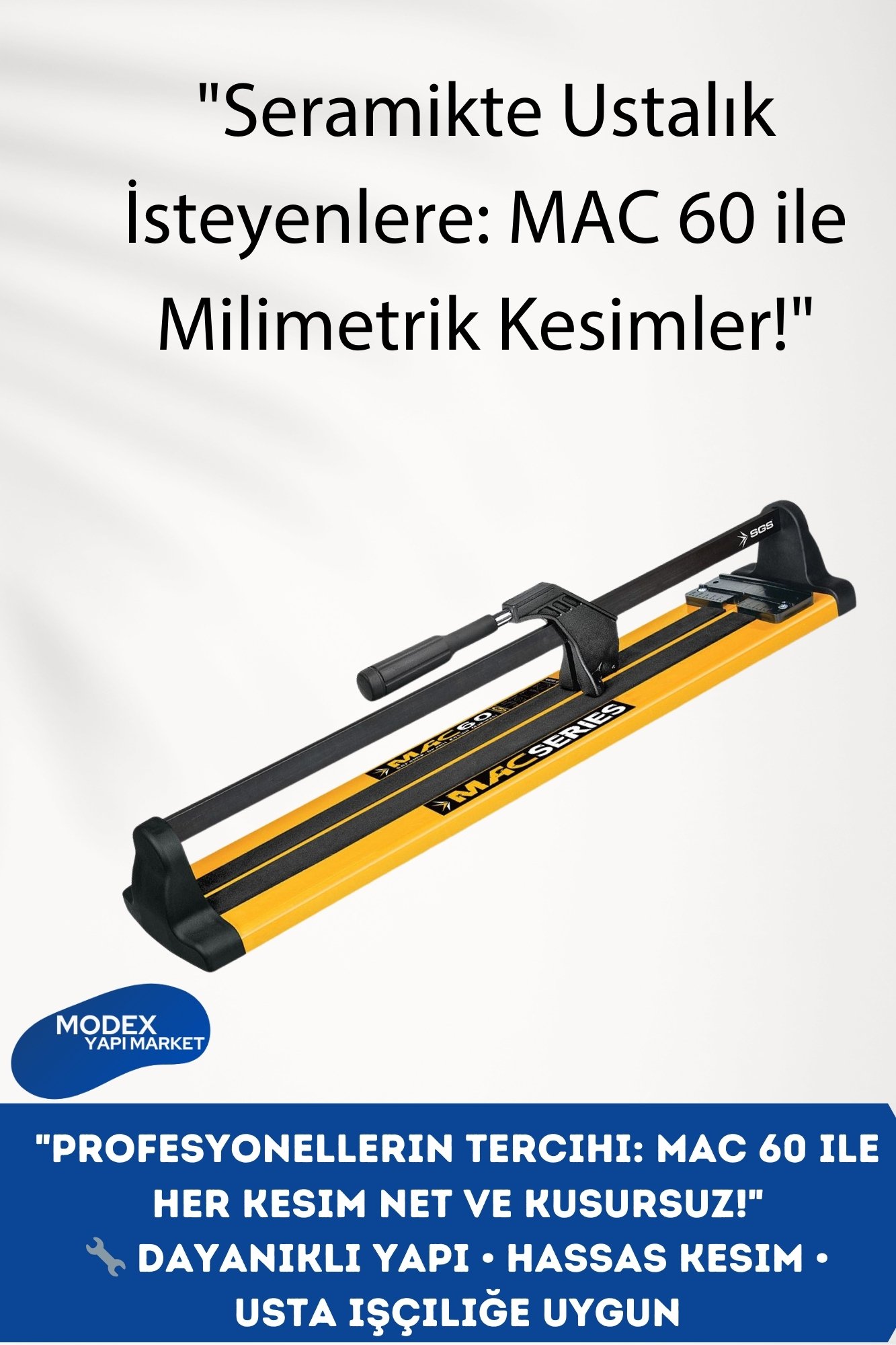 SGS MAC 60 Seramik & Granit Kesme Makinesi – Hassas ve Pratik Kesim Çözümü