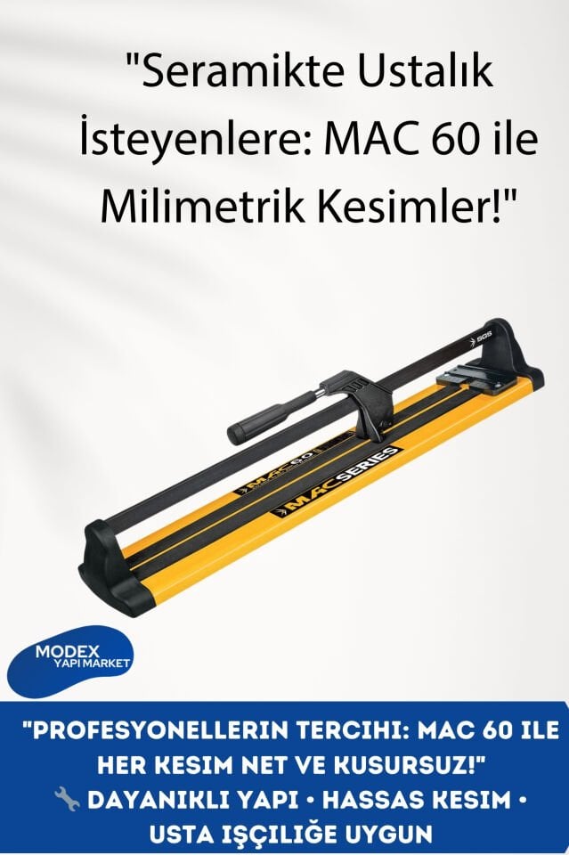 SGS MAC 60 Seramik & Granit Kesme Makinesi – Hassas ve Pratik Kesim Çözümü