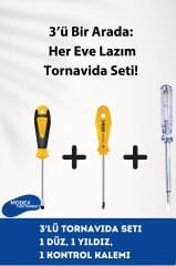 SGS 3’lü Tornavida Seti – 1 Düz, 1 Yıldız & Kontrol Kalemi