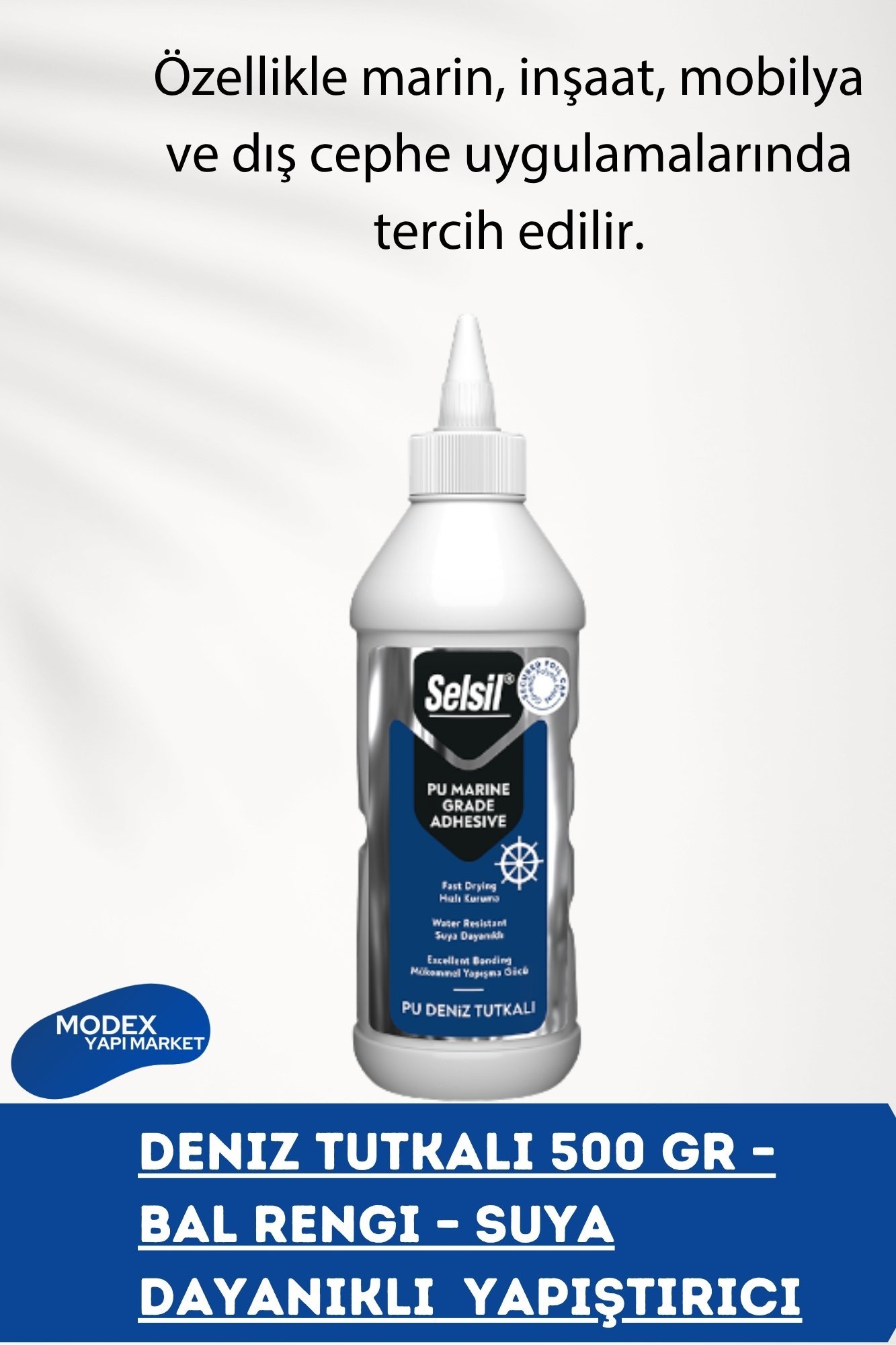 Selsil PU Deniz Tutkalı 500 GR – Bal Rengi – Suya Dayanıklı Poliüretan Yapıştırıcı