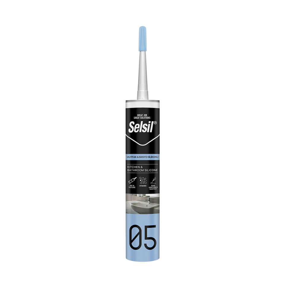 Selsil Mutfak Banyo Silikonu – 280 ml (Şeffaf)  Suya ve Küfe Dayanıklı