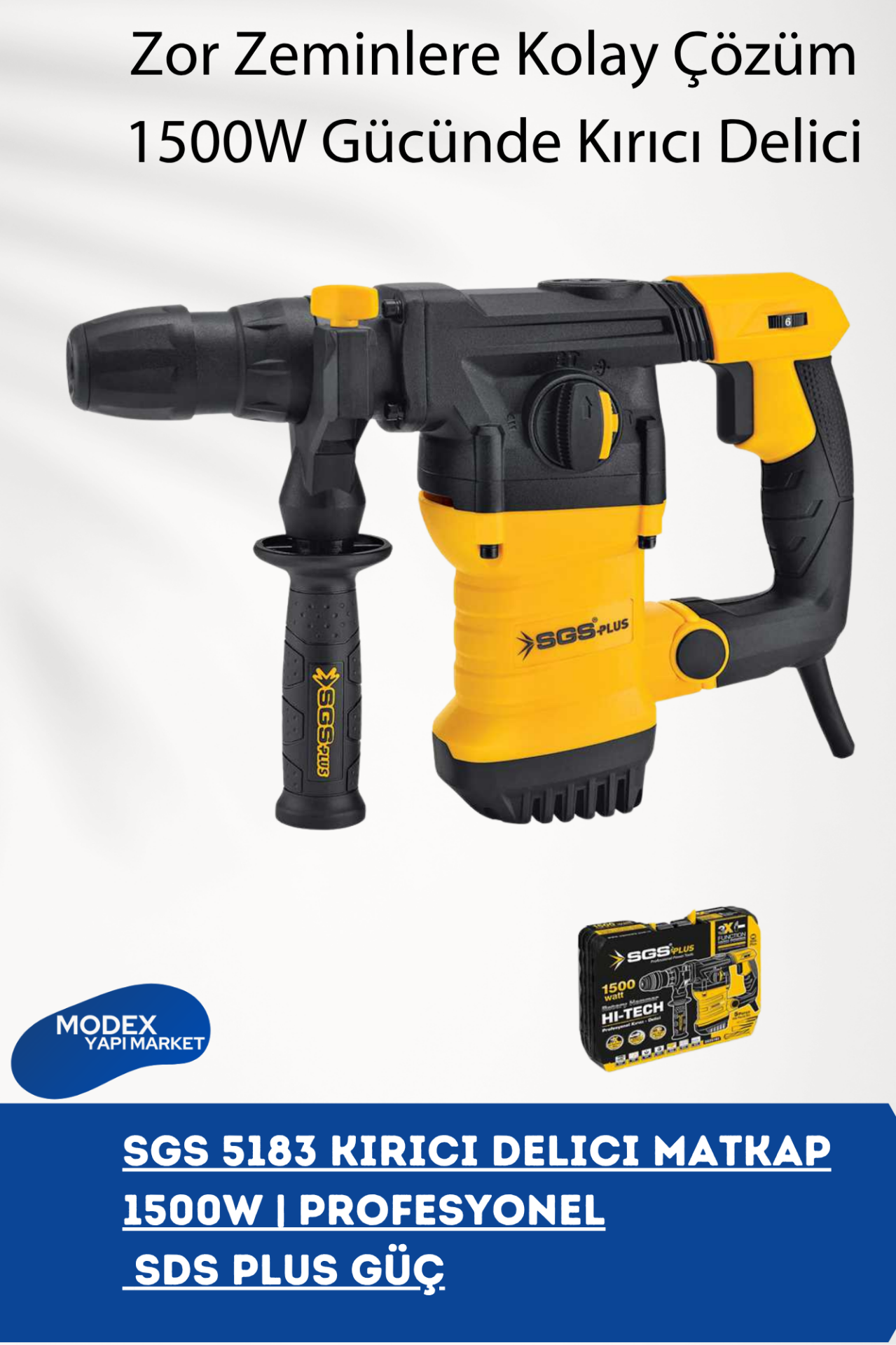 SGS 5183 Kırıcı Delici Matkap 1500W | Profesyonel SDS Plus Güç