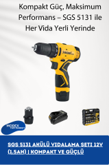 SGS 5131 Akülü Vidalama Seti 12V (1.5Ah) | Kompakt ve Güçlü
