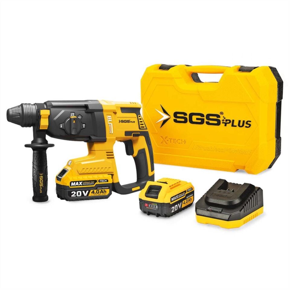 SGS5521 AKÜLÜ ELEKTRO PNÖMATİK KIRICI DELİCİ SETİ 20V 4.0Ah (KÖMÜRSÜZ MOTOR)