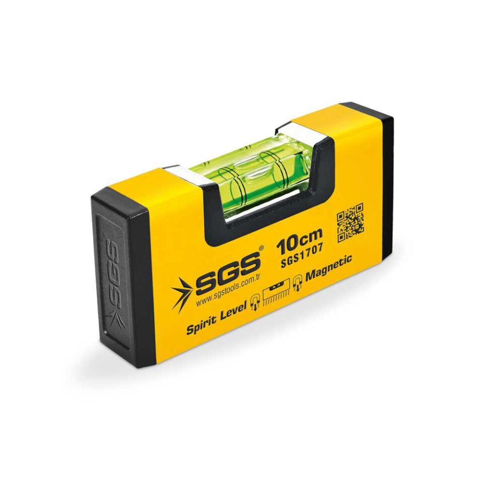 SGS Alüminyum Mıknatıslı Su Terazisi Mini 10 cm | Hassas Ölçüm