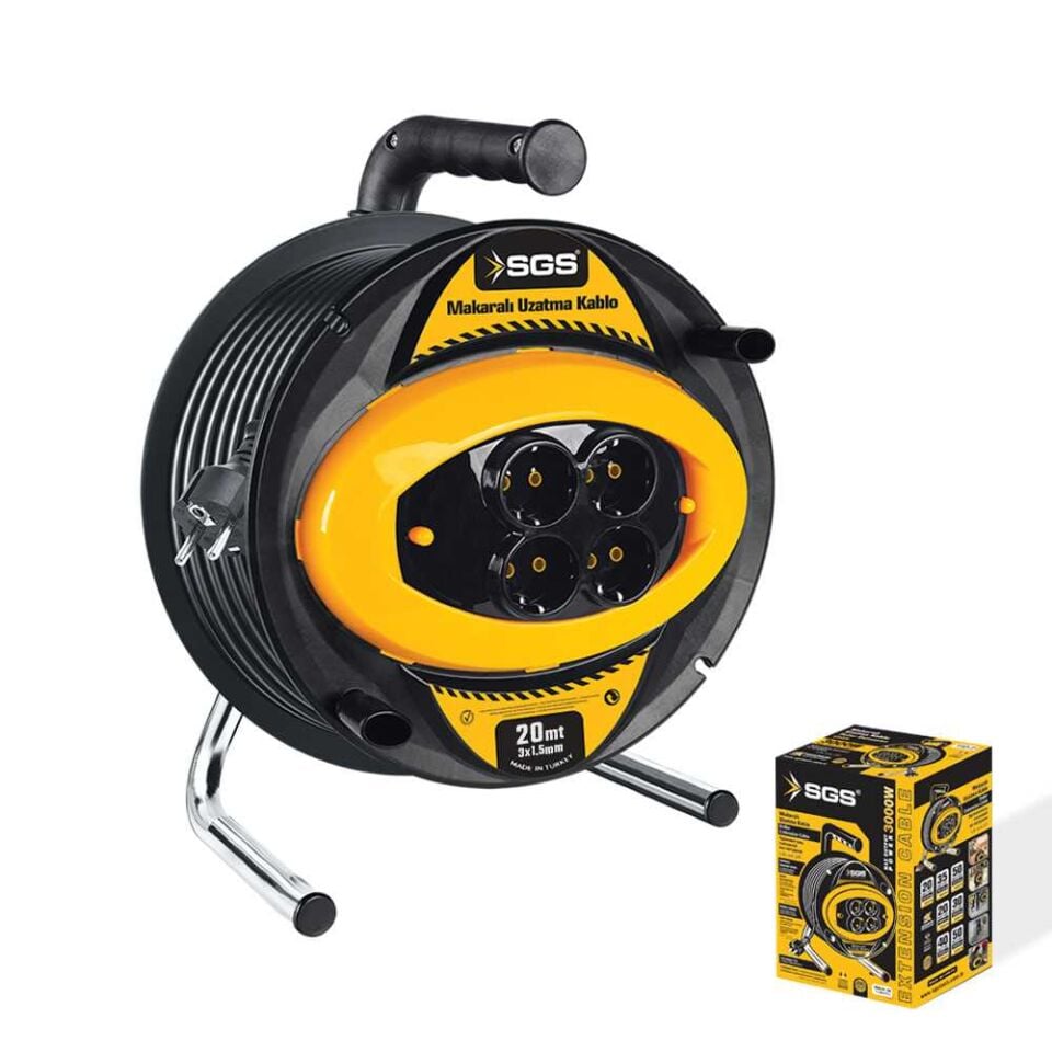 SGS Makaralı Uzatma Kablosu Extra 1.5 mm² – 20 Metre
