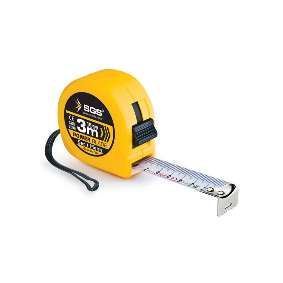 SGS 3 m × 16 mm Çelik Şerit Metre – Dayanıklı ABS Kasa & MID Kalibrasyon